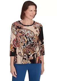 Petite Floral Paisley T-Shirt