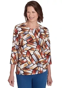 Petite Color Block Tile T-Shirt