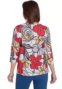 Petite Key Items Bold Floral T-Shirt