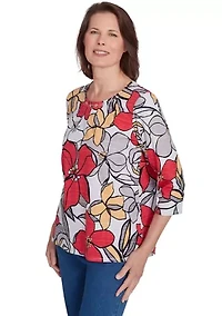 Petite Key Items Bold Floral T-Shirt