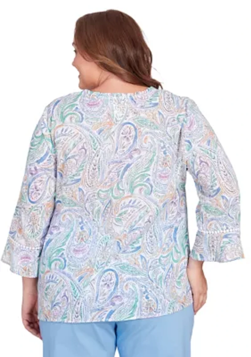 Plus Classics Pastels Paisley Top