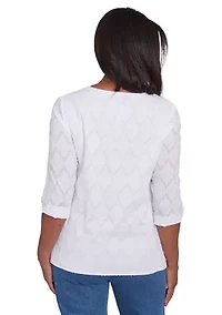 Women's Classics White Texture Top