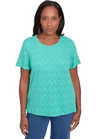 Women's Classics Chevron Texture Top with Back Lace