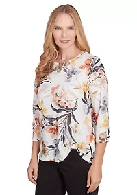 Women's Classics Watercolor Floral Top