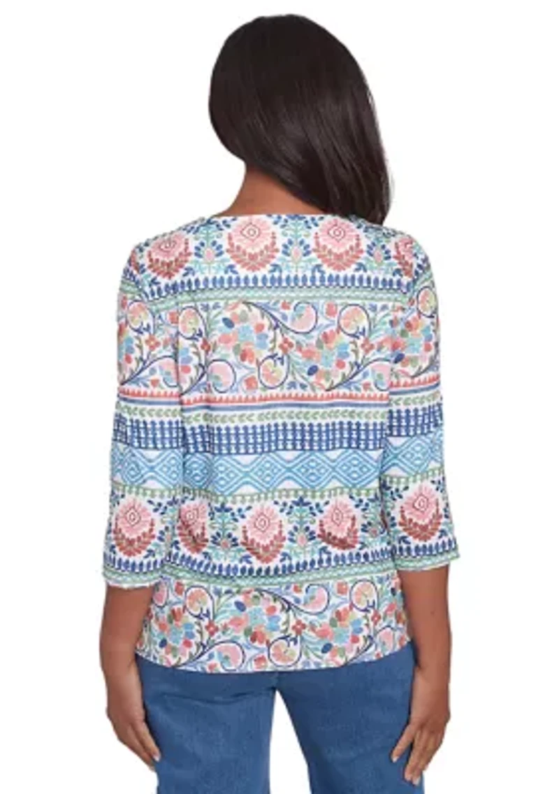Women's Classics Scroll Geometric Biadere Top