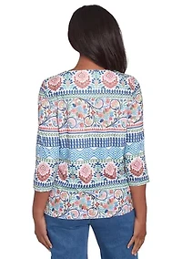 Women's Classics Scroll Geometric Biadere Top
