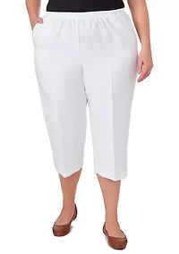 Plus Classics Denim Fringe Capri Pants