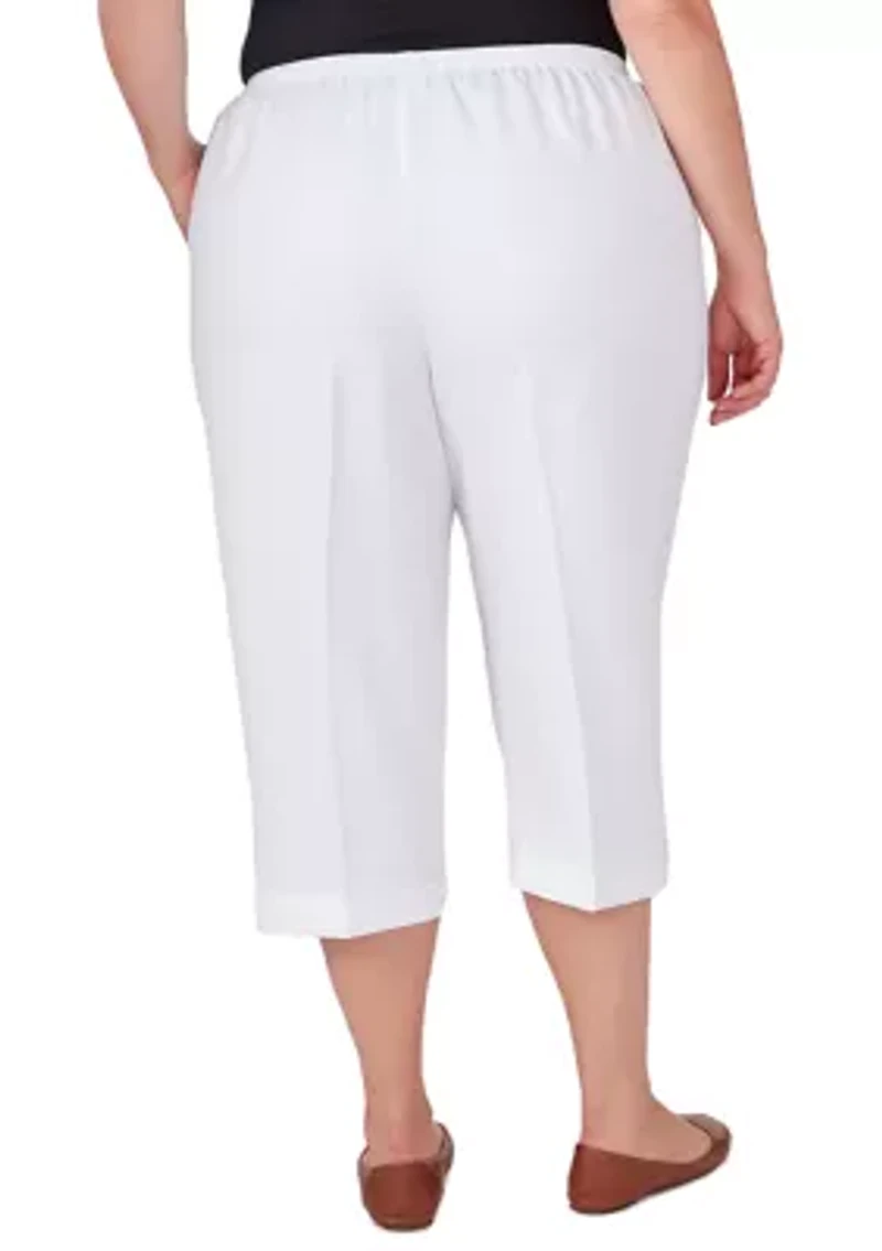 Plus Classics Denim Fringe Capri Pants