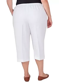 Plus Classics Denim Fringe Capri Pants