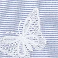 Plus Classics Butterfly Stripe Button Up Top