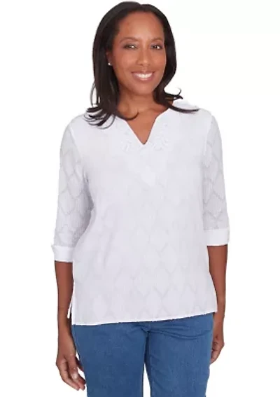 Plus Classics White Texture Top