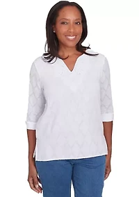 Plus Classics White Texture Top