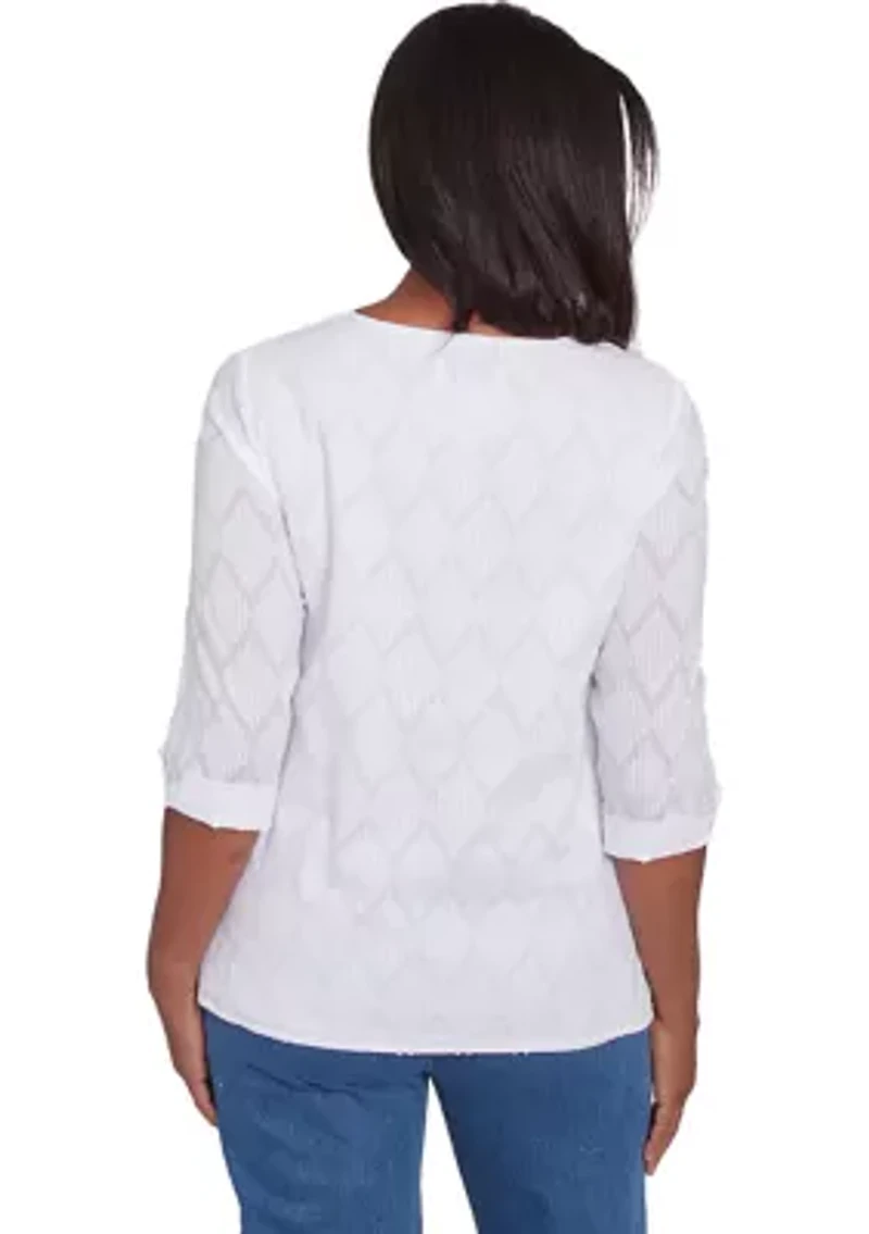 Plus Classics White Texture Top