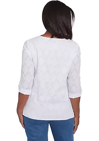 Plus Classics White Texture Top