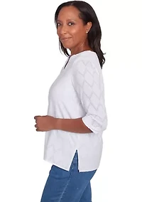 Plus Classics White Texture Top