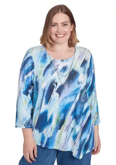Plus Classics Diagonal Brushstroke Top