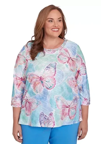 Plus Butterfly Knit Top