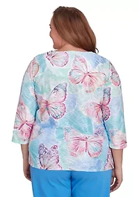 Plus Butterfly Knit Top