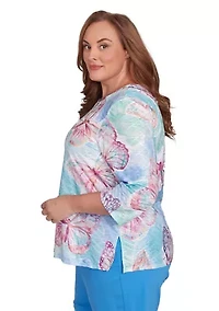 Plus Butterfly Knit Top