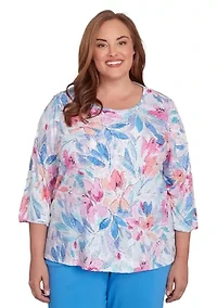 Plus Floral Spray Top