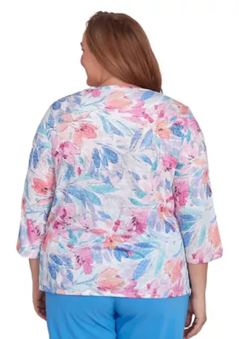Plus Floral Spray Top