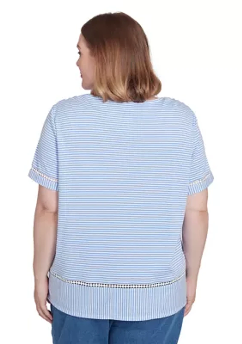 Plus Butterfly Stripe Top