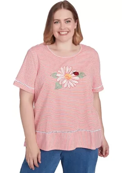 Plus Classics Daisy Stripe Top