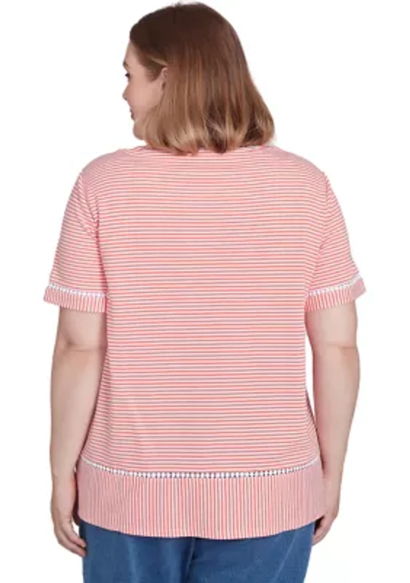 Plus Classics Daisy Stripe Top