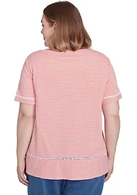 Plus Classics Daisy Stripe Top