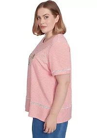 Plus Classics Daisy Stripe Top