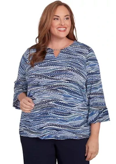 Plus Classics Feathers Printed Top
