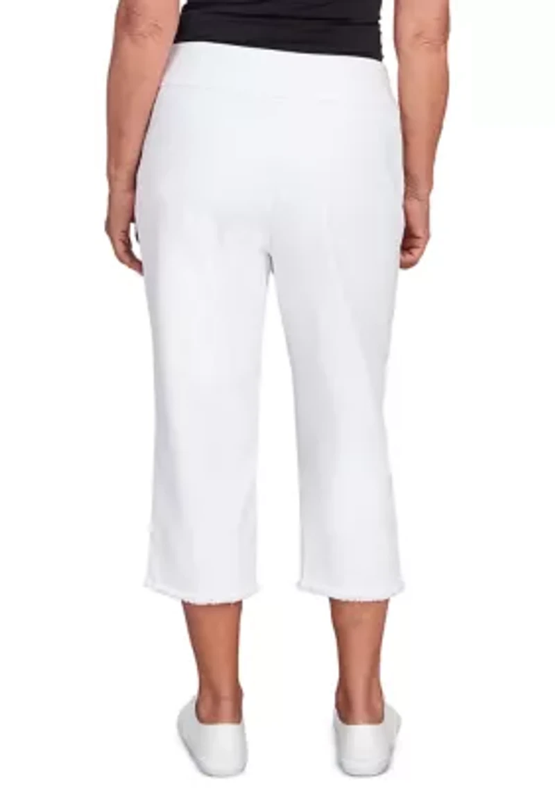 Petite Classics Denim Fringe Capri Pants