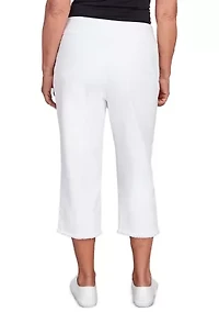 Petite Classics Denim Fringe Capri Pants