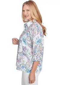 Petite Classics Paisley Woven Top