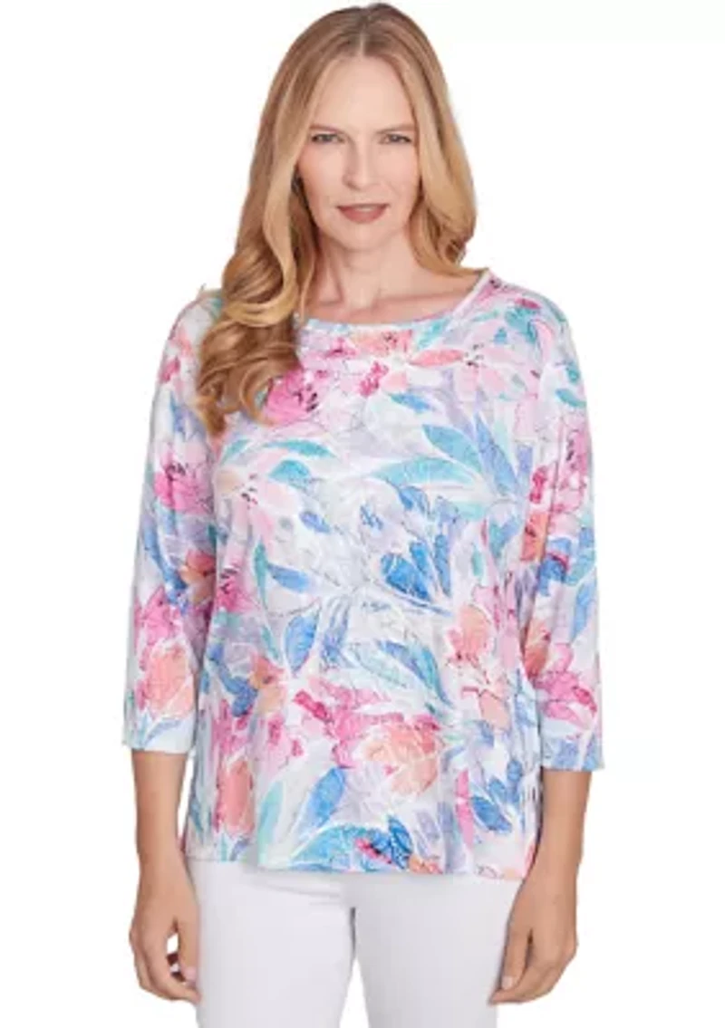 Petite Classics Floral Spray Top