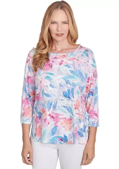 Petite Classics Floral Spray Top