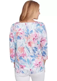 Petite Classics Floral Spray Top