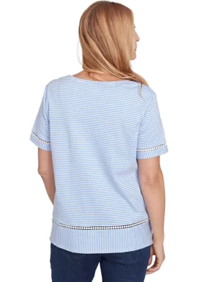 Petite Classics Butterfly Stripe Top