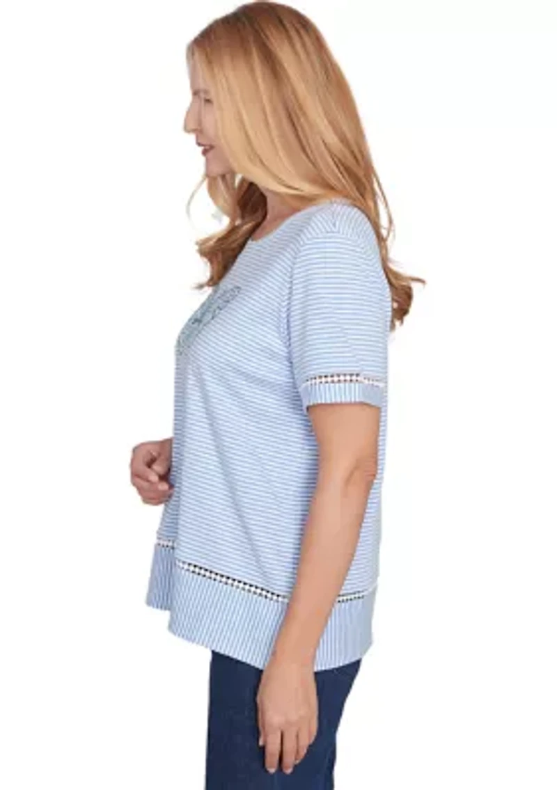 Petite Classics Butterfly Stripe Top