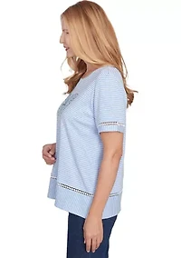 Petite Classics Butterfly Stripe Top