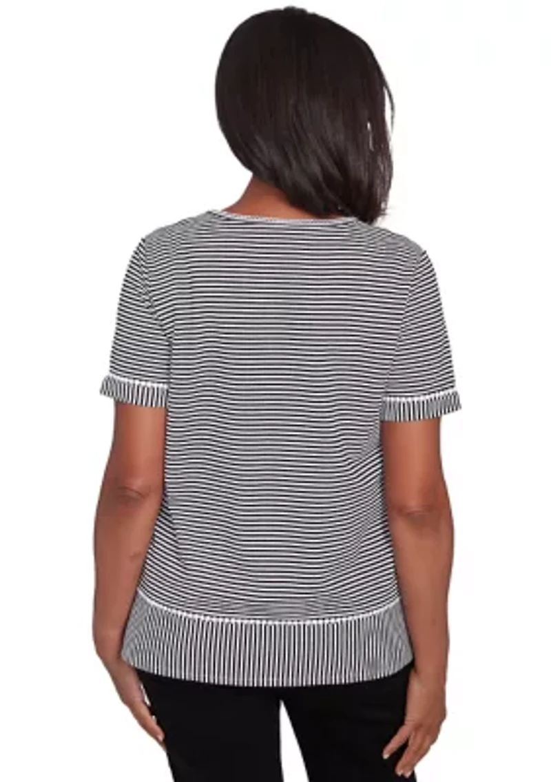 Petite Classics Parrot Stripe Top