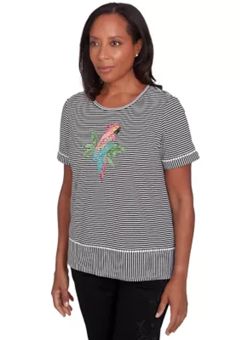 Petite Classics Parrot Stripe Top