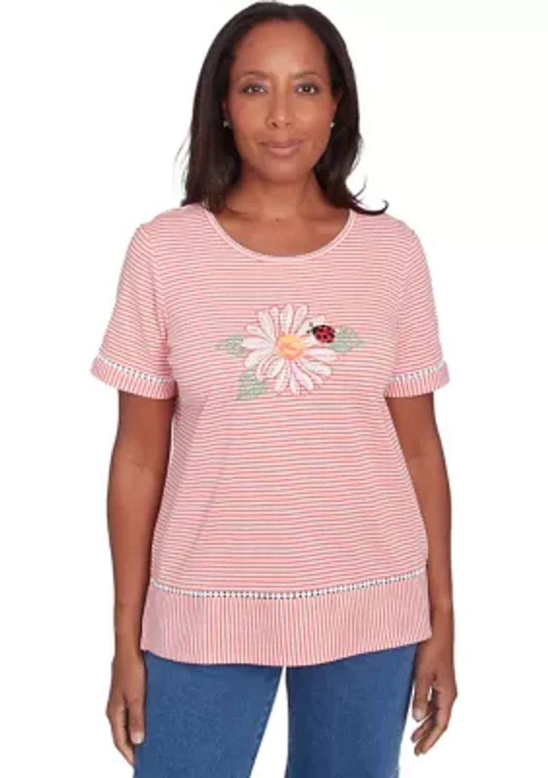 Petite Classics Daisy Stripe Top