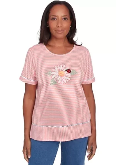 Petite Classics Daisy Stripe Top