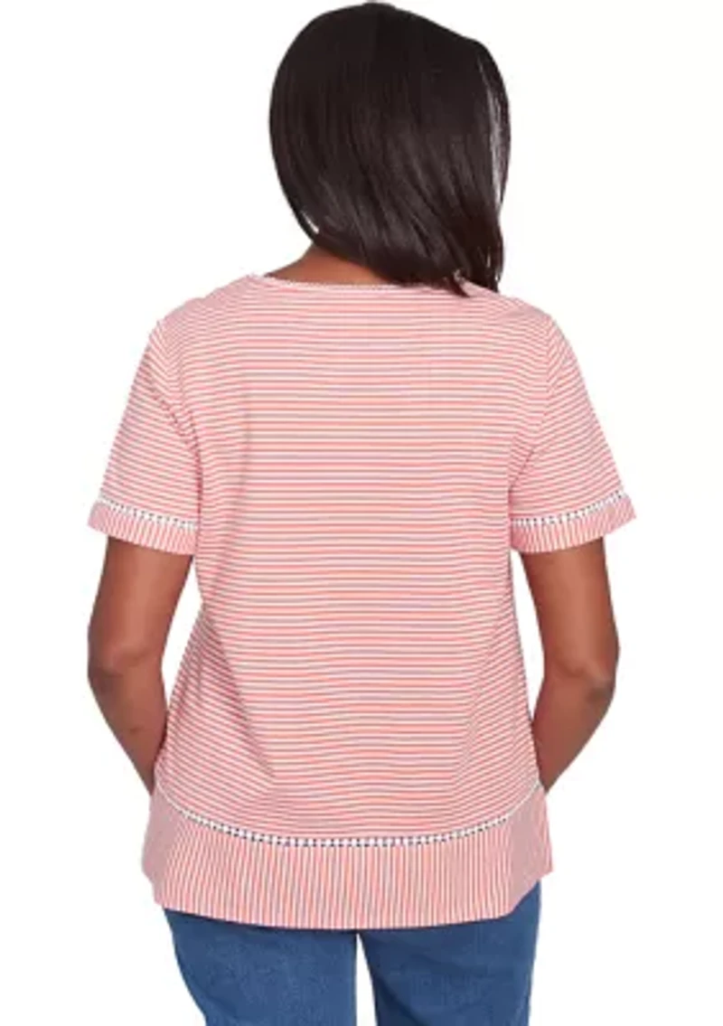 Petite Classics Daisy Stripe Top