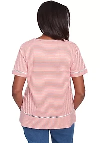 Petite Classics Daisy Stripe Top