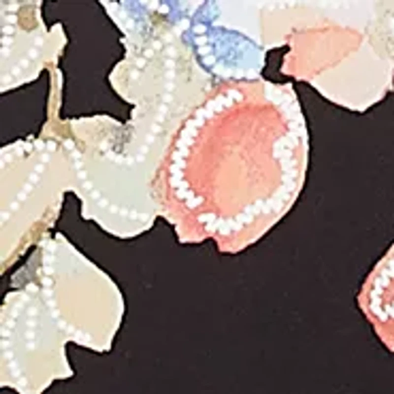 Petite 3/4 Sleeve Falling Flowers Knit Top