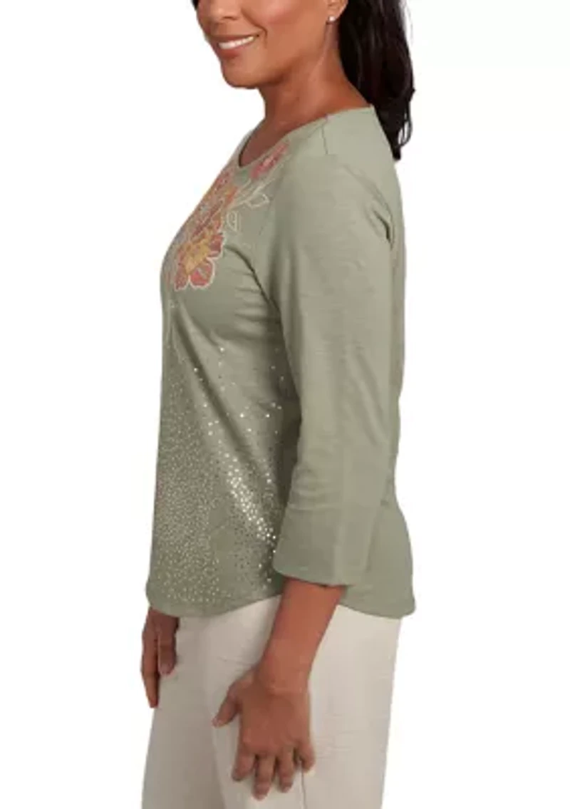 Women's Copper Canyon Floral Yoke with Scattered Sequins