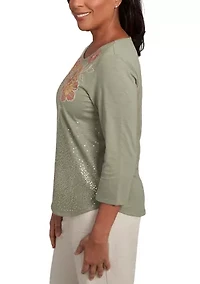 Women's Copper Canyon Floral Yoke with Scattered Sequins