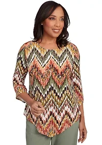 Women's Copper Canyon Ikat Chevron Top